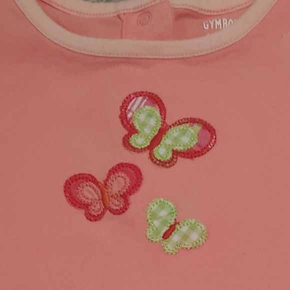 Gymboree Butterfly Spring Onesie Plaid Butterfly Appliques Girl Size 18-24 M - Picture 3 of 4